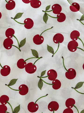 Peggy Circle Skirt- Small Cherries (Ivory)