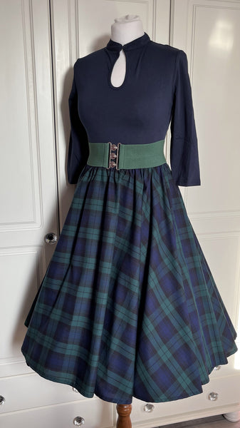 Peggy Circle Skirt- Black Watch Tartan