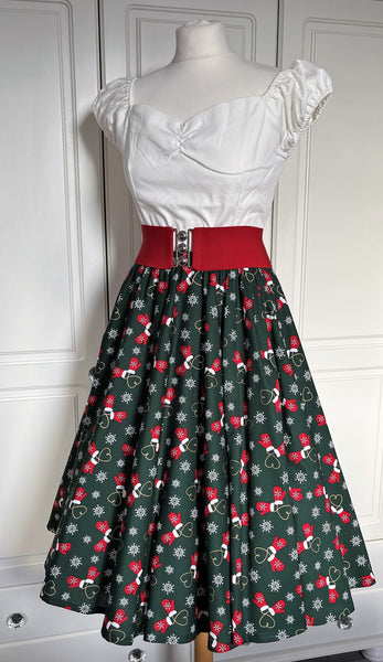Peggy Circle Skirt- Green Mittens