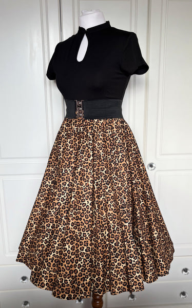 Peggy Circle Skirt- Leopard